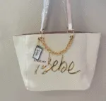 BEBE Gianna Tote & Pouch Set – White & Pink - Image 2